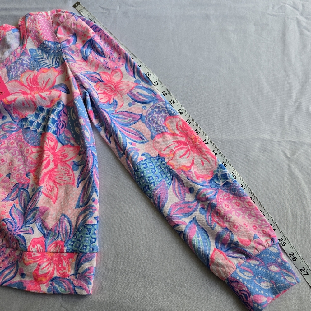 Lilly‎ Pulitzer Jansen Long Sleeve Sweatshirt Pink Isle Snappy Turtle Size S - Picture 6 of 11
